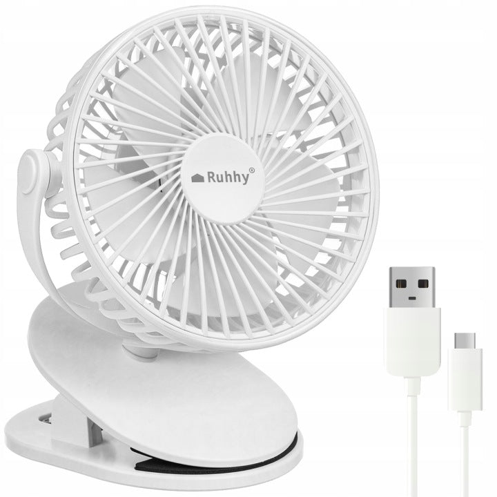 WENTYLATOR Z KLIPSEM USB-C 1200MAH